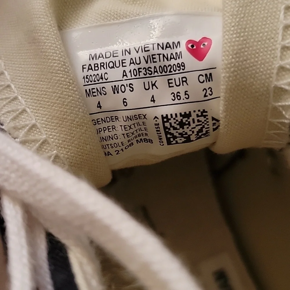 Comme des Garcons PLAY X CONVERSE size 6/36.5 - Picture 6 of 7